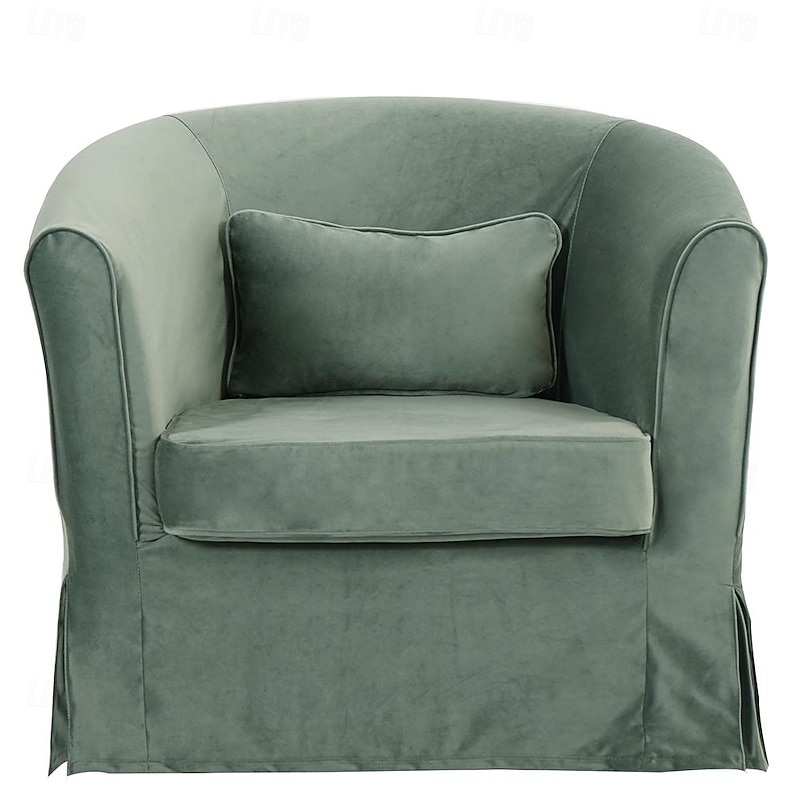 Velvet Armchair Cover Solid Color Quilted Velvet Slipcovers TULLcover LITB PRIME cover4