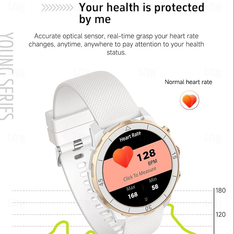 696 LC315B Smart Watch 1.27 inch Smartwatch Fitness Running Watch Bluetooth Pedometer Call Reminder Sleep Tracker Compatible with Android iOS Women Men Hands-Free Calls Message Reminder IP 67 41mm4