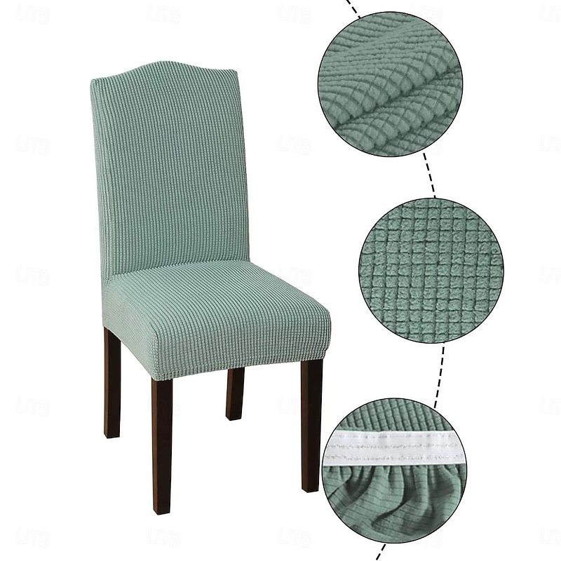Water Resistant Dining Chair Cover Polar Fleece Fabric for Dining Room Chair Cover Stretch Slipcovers Seat Chair Covers2