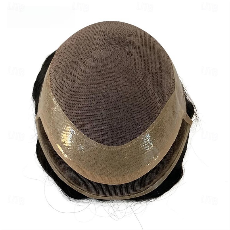 Men Toupee Fine Mono Indian Human Hair Wig Front Swiss Lace Capillary Prosthesis Durable Remy Hairpiece Natural Hair System Unit 6X8 7X9 7x10 8X104