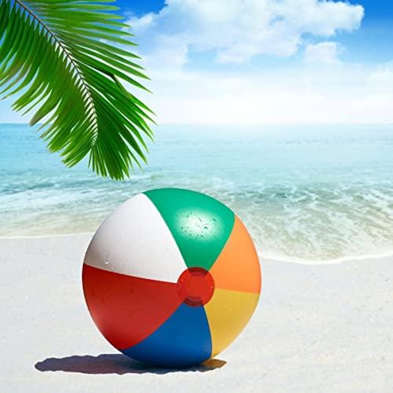 3 Pack 12" Inflatable Beach Balls for Kids - Toys & Toddlers, Pool Games, Toy Classic Rainbow Color4