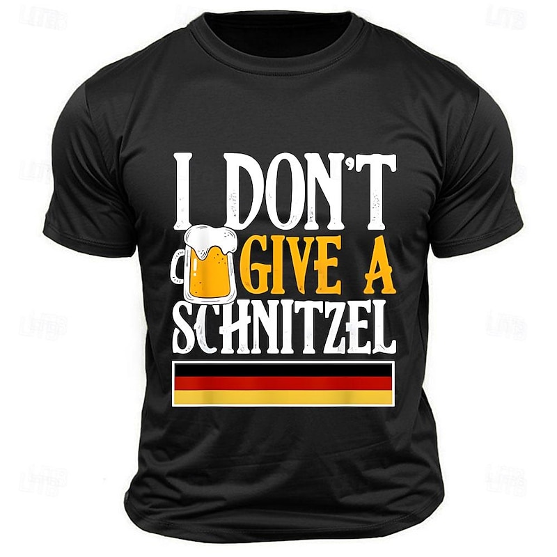 Men's Letter Printed Germany Funny Beer T Shirt Tee Top Cotton Short Sleeve Graphic Shirt Black Army Green Dark Blue Comfortable Tee Street Sports Outdoor Fashion Designer Clothing