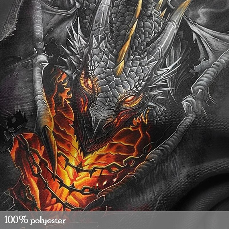 Men's Dragon Vest Top Sleeveless T shirt 3D Print Crew Neck Shirt Sports Retro Vintage Gothic Party Street Casual Black Summer Spring Clothing Apparel S M L XL XXL XXXL3