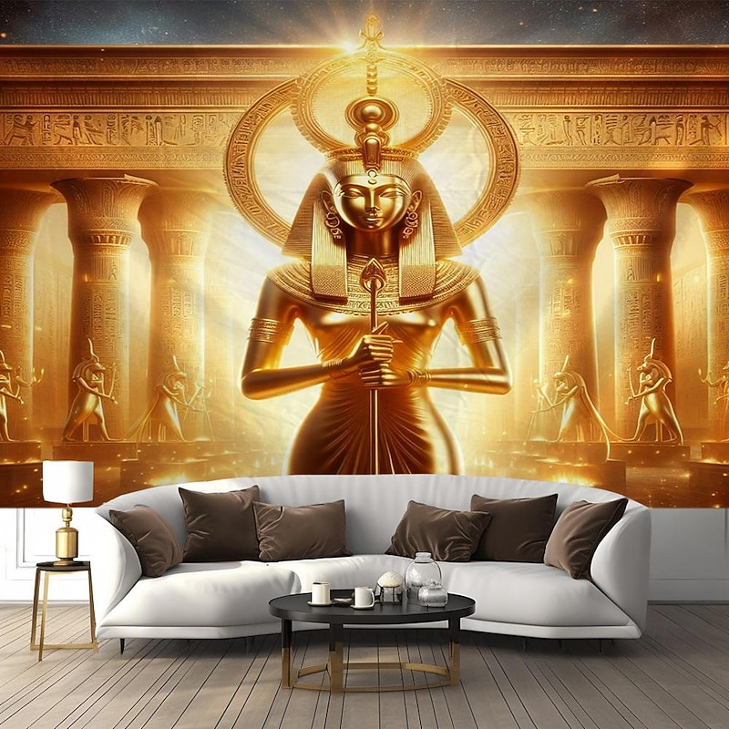 Ancient Egyptian Hanging Tapestry Wall Art Large Tapestry Mural Decor Photograph Backdrop Blanket Curtain Home Bedroom Living Room Decoration Cat God Godness3