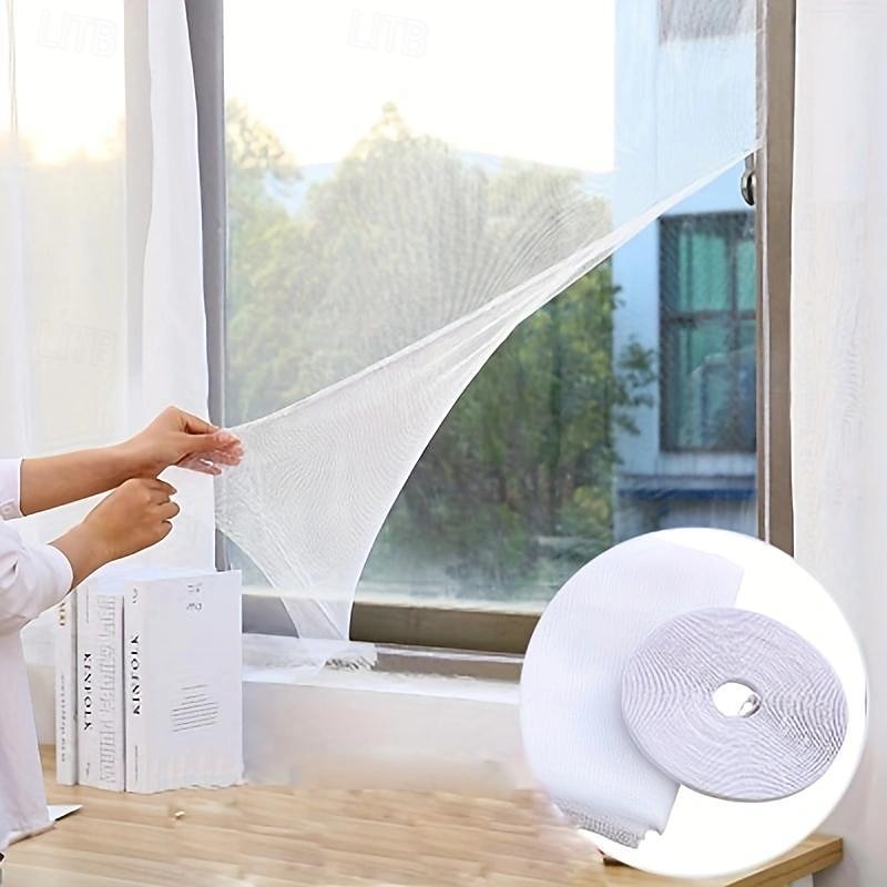 Self-Adhesive White Mosquito-Proof Window Screen/Diy Mosquito-Proof Window Screen/Screen Invisible Simple Screen With Velcro