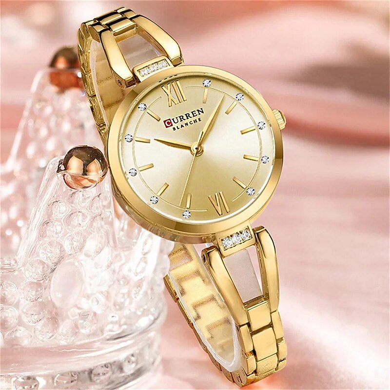 CURREN Women Quartz Watch Minimalist Fashion Wristwatch Waterproof Decoration Stainless Steel Watch2