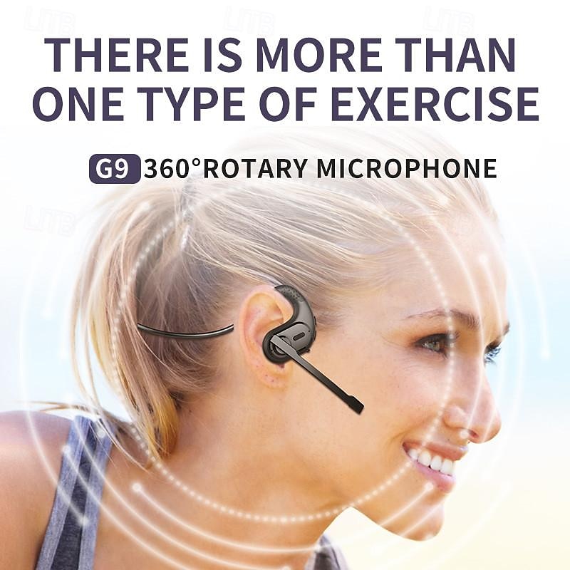 G9 bone air conduction detachable extension microphone bluetooth headset sports business HD call noise reduction long range 2024 – GBP £27