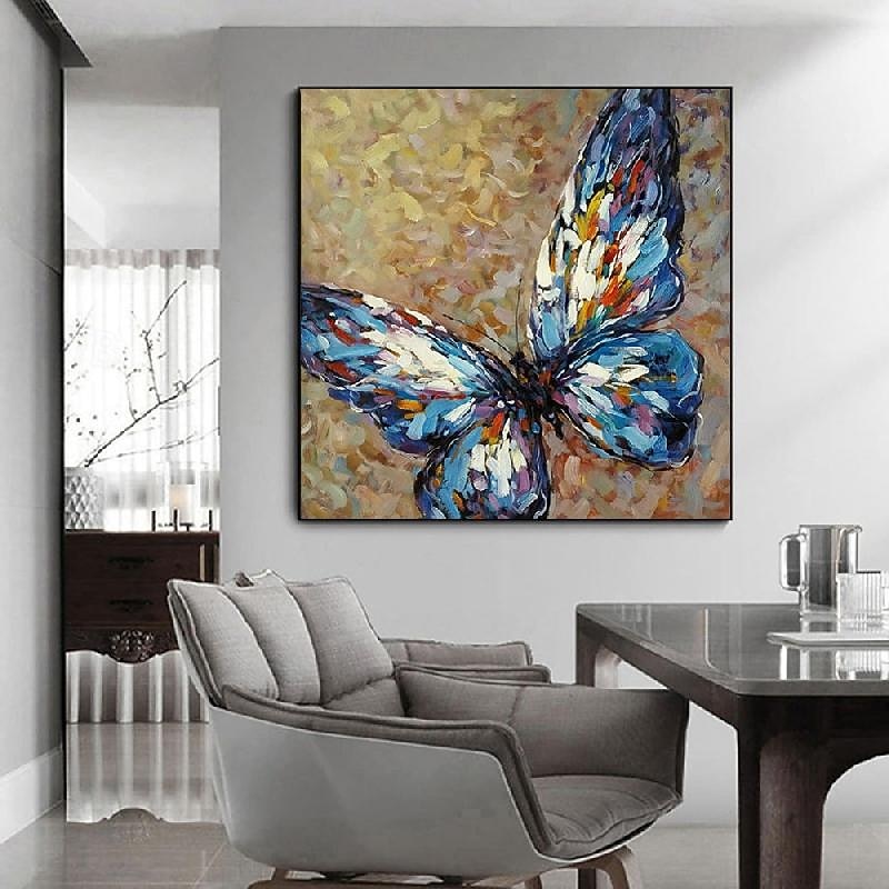 Butterfly Oil Painting Hand Painted Butterfly Oil Painting On Canvas - Modern Impressionist Animal painting wall Art Thick animal Painting  Heavy Texture animal oil painting2