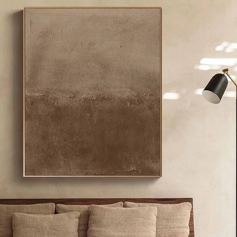 Boho Art Heavy Texture Painting hand painted Brown Abstract Art Nordic Art oil painting handmade Blue Brown Beige 3D Textured Art Original Painting Wall Art painting
