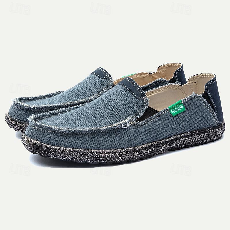 Men's Casual Slip-On Loafers - Breathable Canvas Upper, Lightweight Sole, Ideal for Daily Wear2