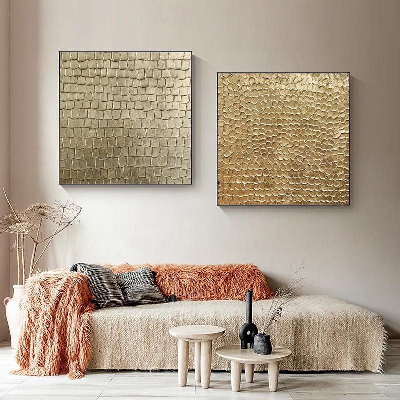Gold leaf original painting gold wall art Hand painted 3d gold textured art gold metal painting on canvas wall art Home Decor Stretched Frame Ready to Hang or Unframed