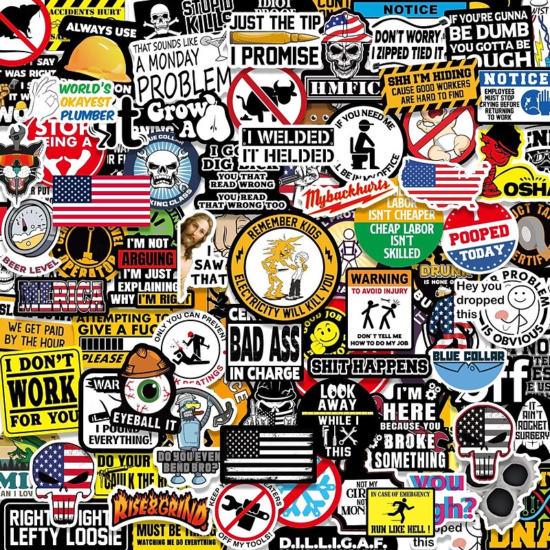 150 Pcs Hard Hat Stickers (Dairy) for Tool Box Helmet Funny Stickers for Adults Joke Meme Vinyl and Waterproof Stickers for Mechanics Electricians Union Oil Field Army