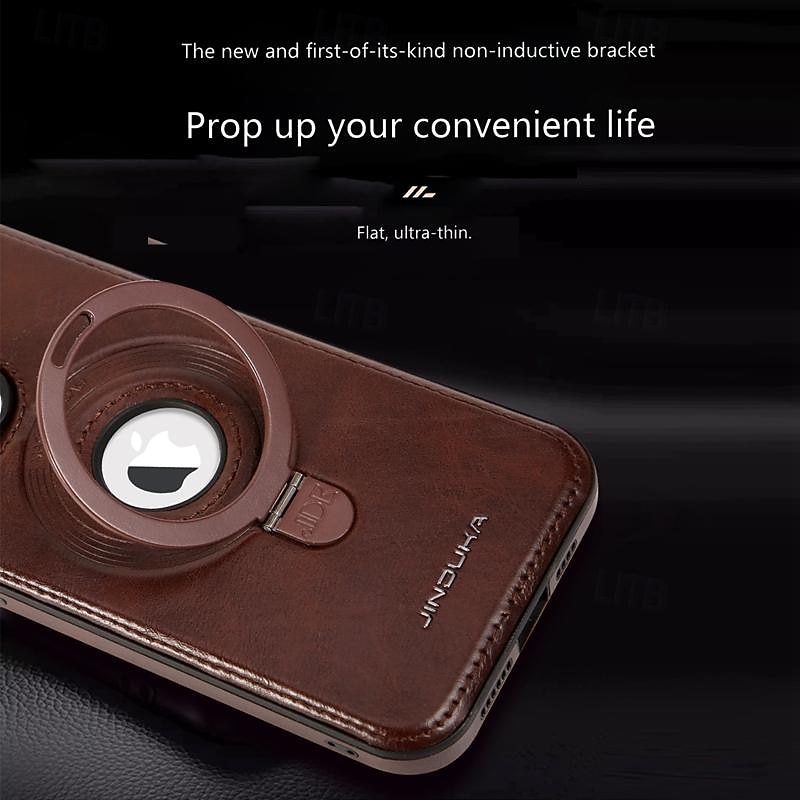 Phone Case For iPhone 15 14 Pro Max Plus 13 12 11 Pro Max Back Cover with Stand Holder Support Wireless Charging Shockproof Retro TPU PC2