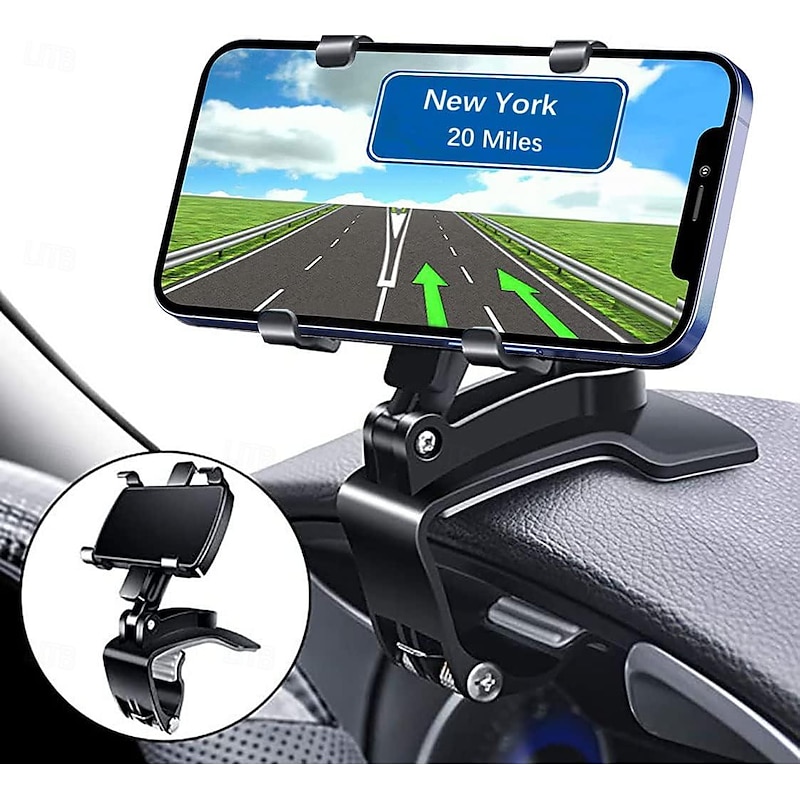 Car Phone Holder Mount,360 Degrees Rotation Dashboard Phone Holder Upgrade Clip Never Fall,car Phone Mount