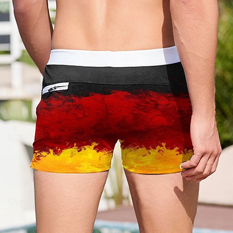 Men's Flag Football Germany Swim Trunks Swim Shorts Board Shorts Mid Waist Fashion Designer Surfing Holiday Beach Drawstring Pocket Elastic Waist Designer Clothing Apparel2
