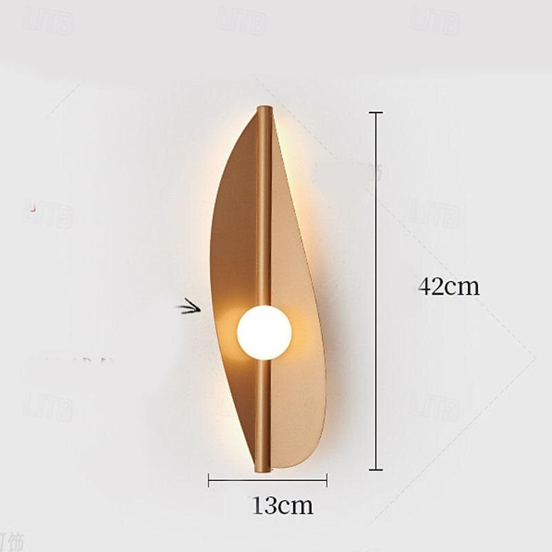 LED Indoor Wall Light Warm White 5W Mid Century Glass Wall Sconce Crescent Shape Finish Wall Mount Light Indoor Decor Wall Lighting Fixture for Living Dining Room Bedroom Hallway Bar 110-240V3
