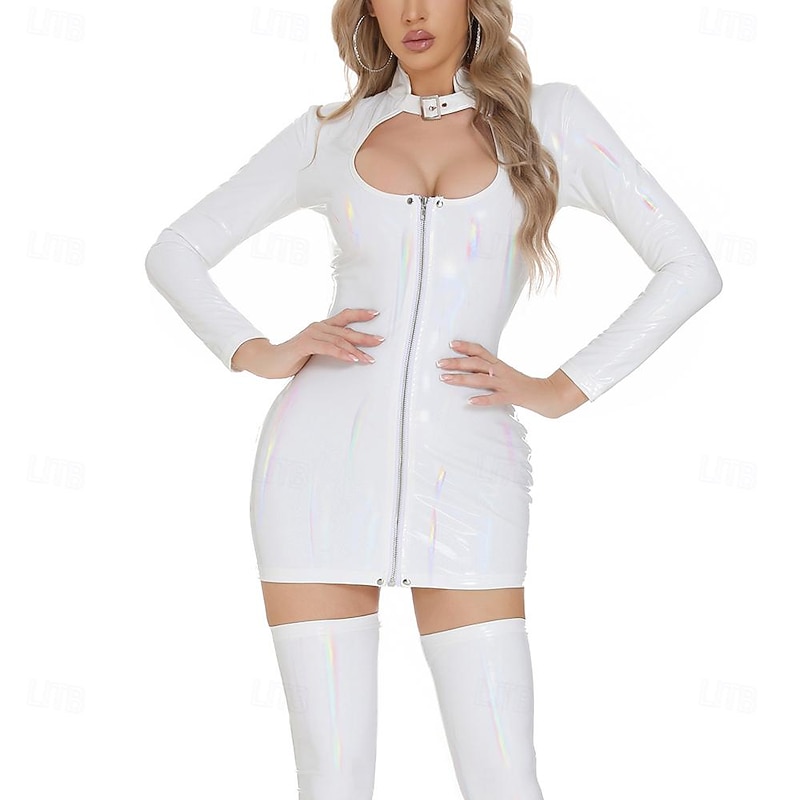 Dance Costumes Exotic Dancewear Pole dance Dress Hollow-out Pure Color Splicing Women's Performance Training Long Sleeve High PU4