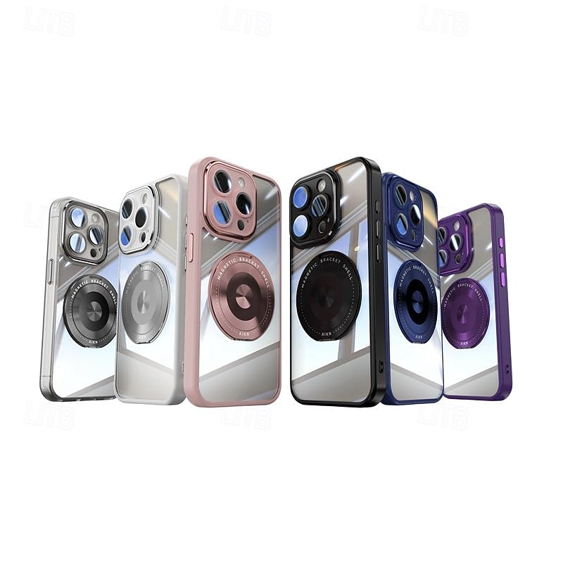 Phone Case For 16 15 14 Pro Max 13 Pro Max Back Cover Magnetic Kickstand Shockproof Retro TPU2
