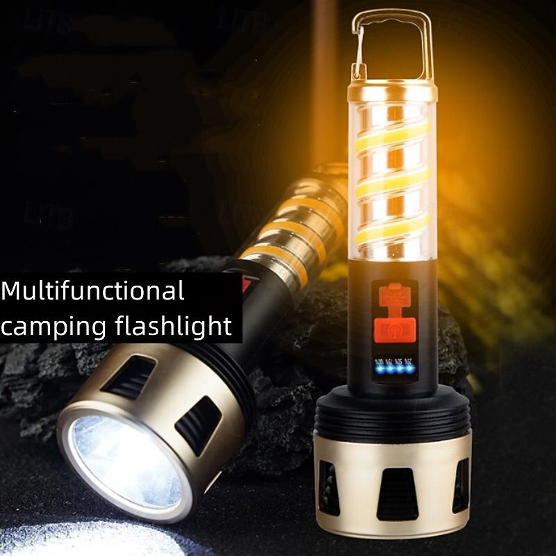 1pc Portable LED Camping Light, Ultra Bright Outdoor Flashlight Self-Defense for Hiking, Path, Indoor and Outdoor Use4