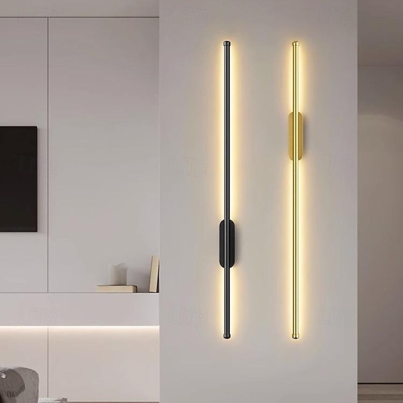 LED Indoor Wall Lights Warm White Modern Minimalist Linear Metal Sconce for Living Room Bedroom 110-240V 80cm Single Head Long Tube4