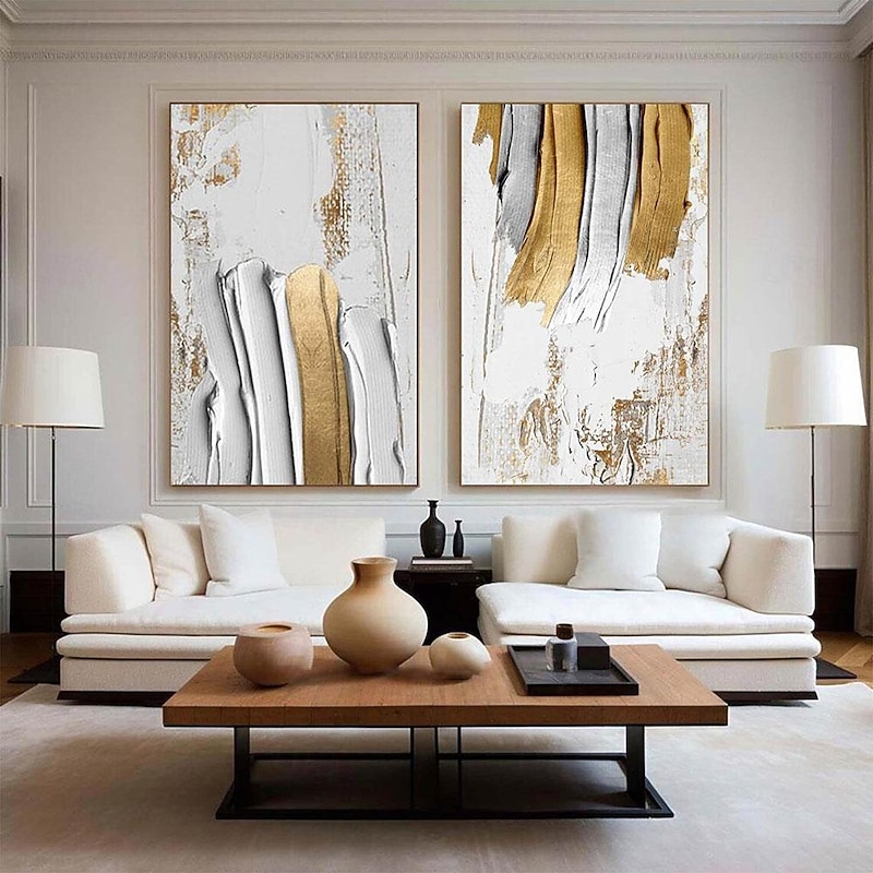 Gold 3d oil painting handmade Wall Art Wall Art Gold White Painting Gold Wall Art painting handmade Gold White Textured oil painting Wall Art Gold Texture Art paintings4