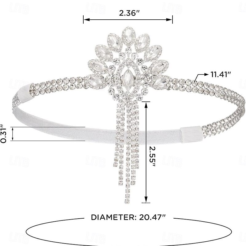 Head Jewelry Flapper Headband Retro Vintage Rhinestone Alloy For The Great Gatsby Cosplay Carnival Women's Costume Jewelry Fashion Jewelry3