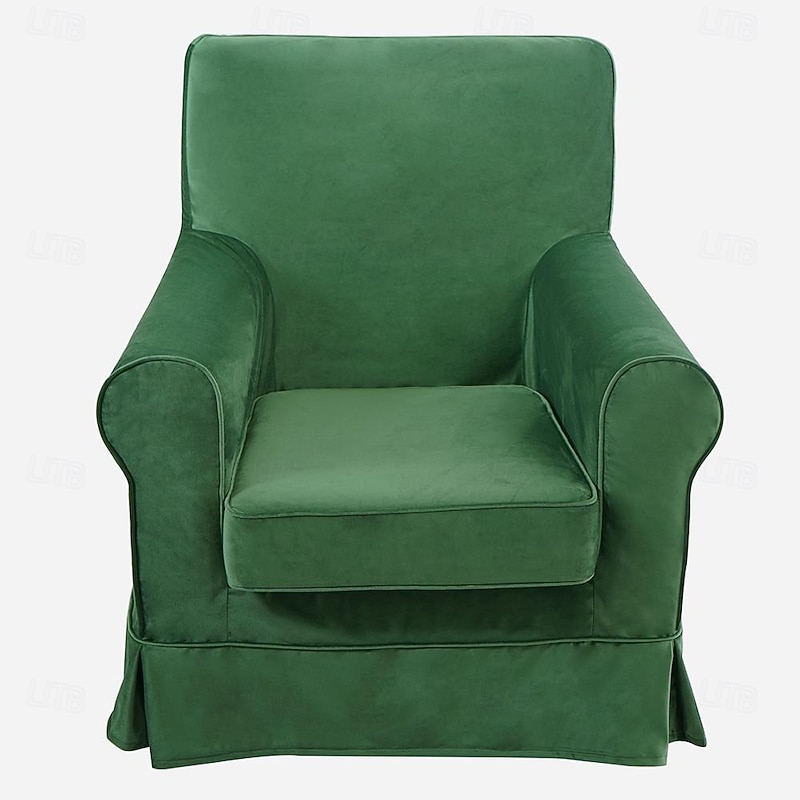 Velvet Armchair Sofa Cover Solid Color Quilted Velvet Slipcovers LITB PRIME cover Ektcover 12