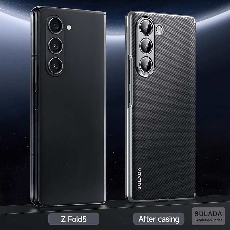 Phone Case For Samsung Galaxy Z Fold 5 Z Fold 4 Back Cover Magnetic Adsorption Support Wireless Charging Shockproof Retro PC