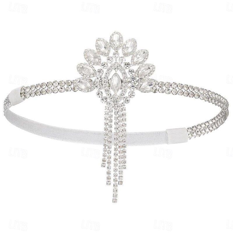 Head Jewelry Flapper Headband Retro Vintage Rhinestone Alloy For The Great Gatsby Cosplay Carnival Women's Costume Jewelry Fashion Jewelry4
