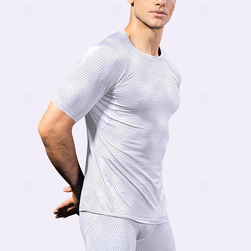 Men's Running T-Shirt Short Sleeve Tee Tshirt Casual Athleisure Solid Colored Quick Dry Soft Breathable Gym Workout Walking Jogging Sportswear Activewear Black White Red2