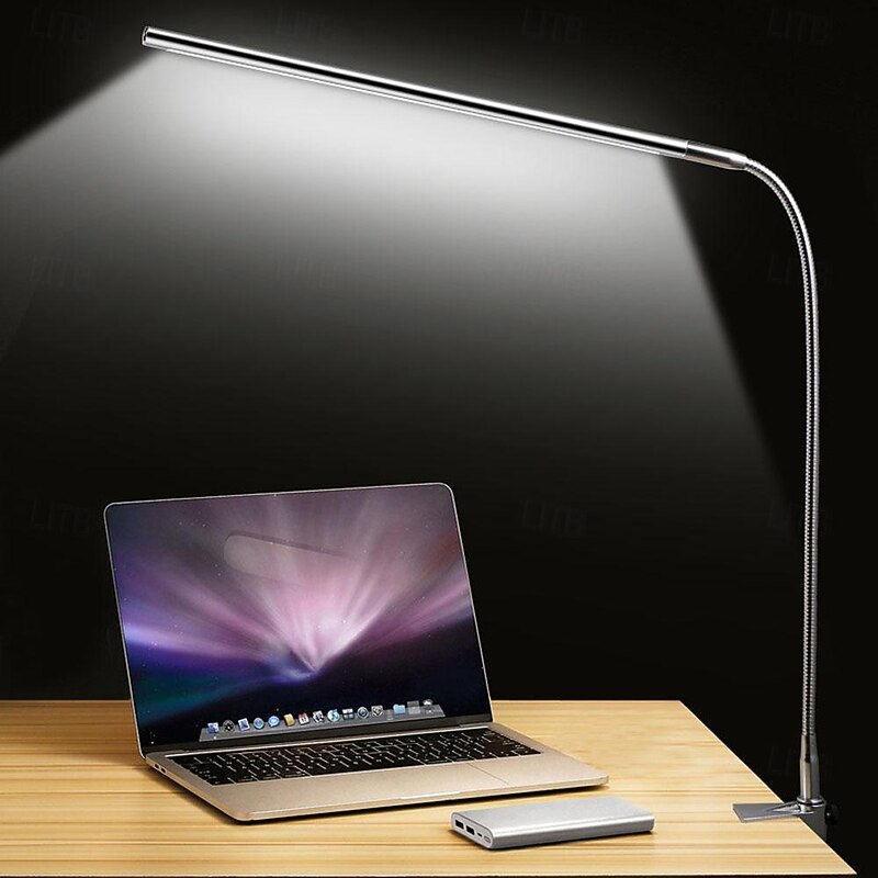 LED Desk Lamp with Clamp, USB Powered Operation Touch Desk Lamp Adjustable Clip-On Modern Contemporary for Bedroom / Study Room / Office Metal