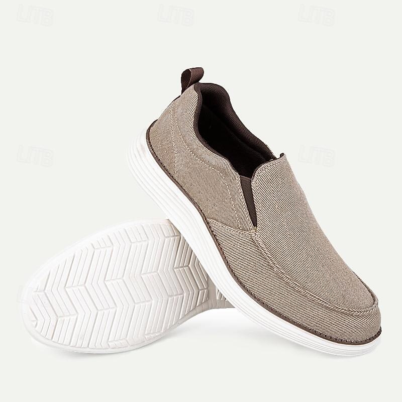 Men's Casual Slip-On Canvas Loafers – Lightweight and Breathable Walking Shoes2