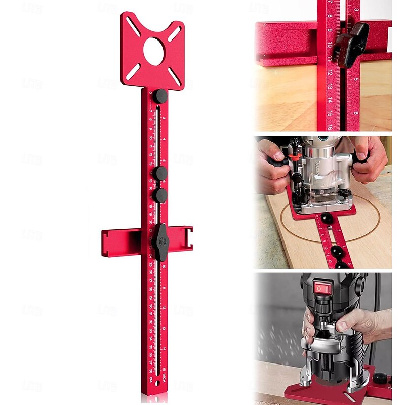 4-in-1 Milling Template Router Holder, Multifunctional Cabinet Hardware Jig and Router Guide, Router Circle Cutting Device for Router Tool, Adjustable Milling Fixture