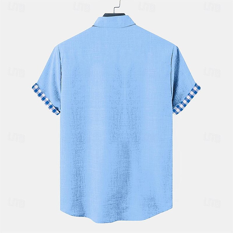 Men's Button Up Shirt Printed Shirts Short Sleeve Hawaiian Resort Vacation Holiday Daily Wear Summer Turndown Pocket Buttons Yellow Pink Blue Green2