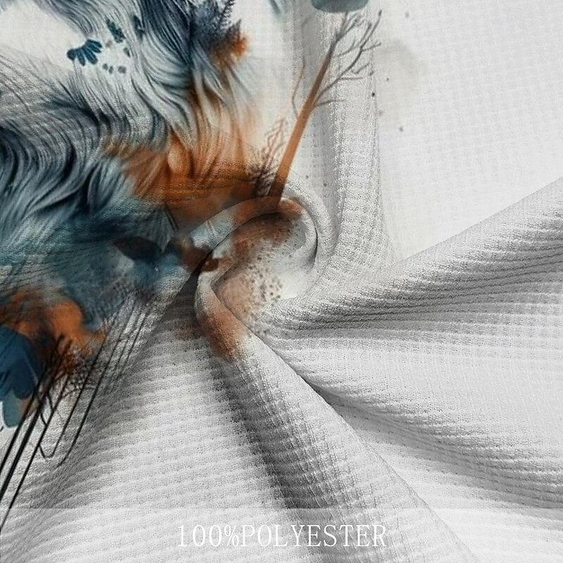 Men's Wolf Golf Shirt Short Sleeve Polo Shirts Collared Shirts Funny Streetwear Vacation Wear Party Outfits Buttons 3D Print Summer Spring Black Red Navy Blue3