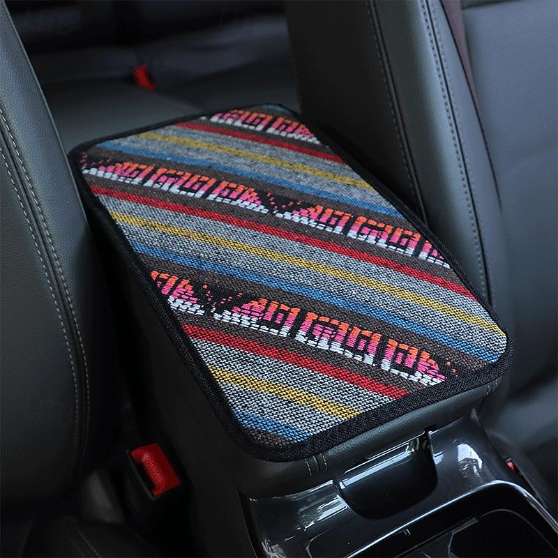 FYAUTOPER Four seasons universal armrest box cushion cloth art national air linen breathable non-slip central hand luggage cover3