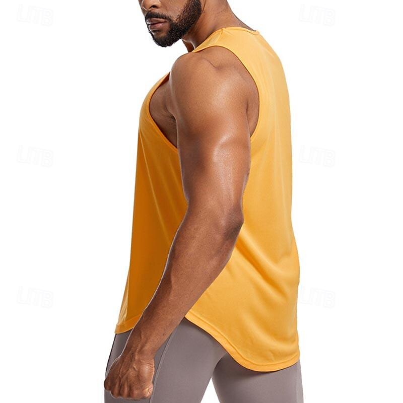 Men's Workout Tank Top Running Tank Top Gym Tank Top Sleeveless Vest / Gilet Casual Athleisure Solid Colored Quick Dry Soft Breathable Gym Workout Walking Jogging Sportswear Activewear Peacock Blue2