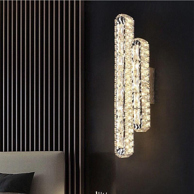 LED Indoor Wall Lights 3-Color Light 5/11cm Luxury Creative Ceystal Wall Lamp Modern Nordic Style Living Room TV Backdrop Lamp Simple Minimalist Bedroom Bedside Lamp 110-240V3