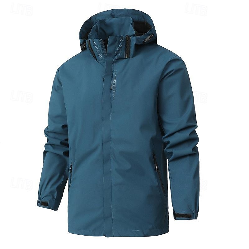 Men's Ski Jacket Outdoor Waterproof Windproof Hoodie Snow Coat Ski Coat Traveling Dark Grey Black White Blue4
