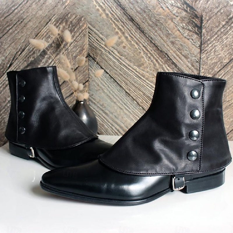 Medieval Renaissance Boot Covers Spats Shoe Cover Knight Ritter Viking Fancy Dress Unisex Fantasy Halloween Carnival Party LARP Ren Faire Adults' Shoe Cover3