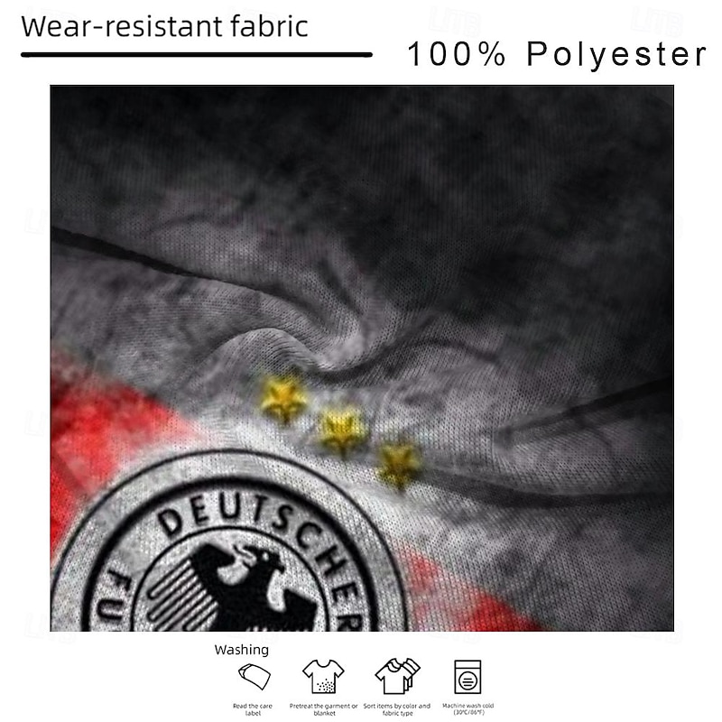 Germany EURO Casual Men's 3D Print T shirt Tee Daily T shirt Black Short Sleeve Shirt Spring & Summer Clothing Apparel S M L XL XXL 3XL3