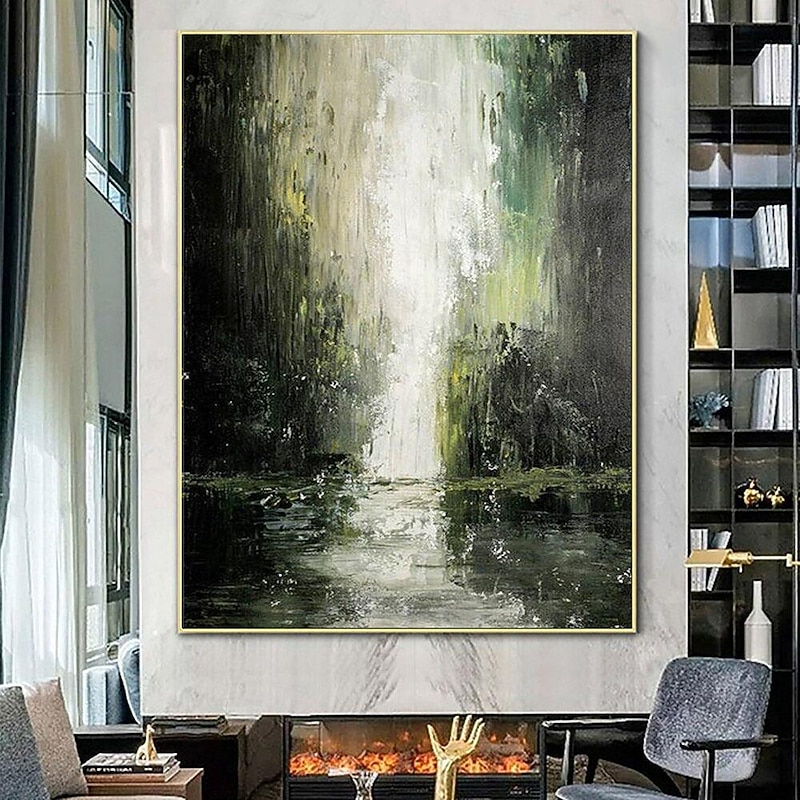 Original Abstract Waterfall Landscape Oil Painting Hand Painted On Canvas Original Painting Canvas Wall Art Home Decoration