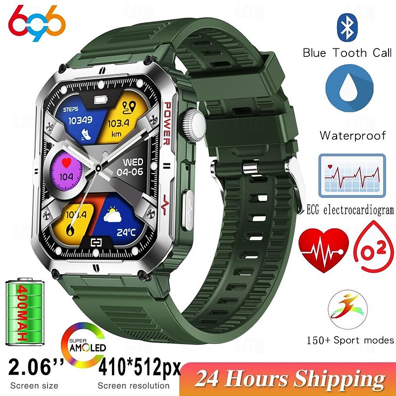 696 LW10 Smart Watch 2.6 inch Smart Band Fitness Bracelet Bluetooth ECG+PPG Pedometer Call Reminder Compatible with Android iOS Men Hands-Free Calls Message Reminder IP 67 42mm Watch Case2