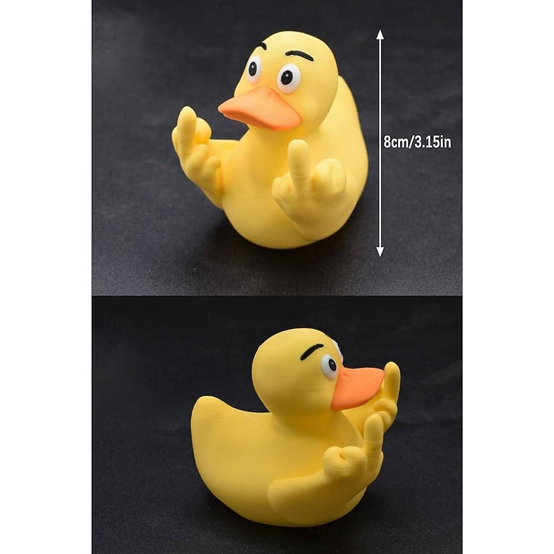 Funny Middle Finger Duck Home Statue, Resin Mini Duck Garden Decoration, Rustic Country Kitchen Decor, Farm Animal Table Ornament as Housewarming Handmade Artware Gift4