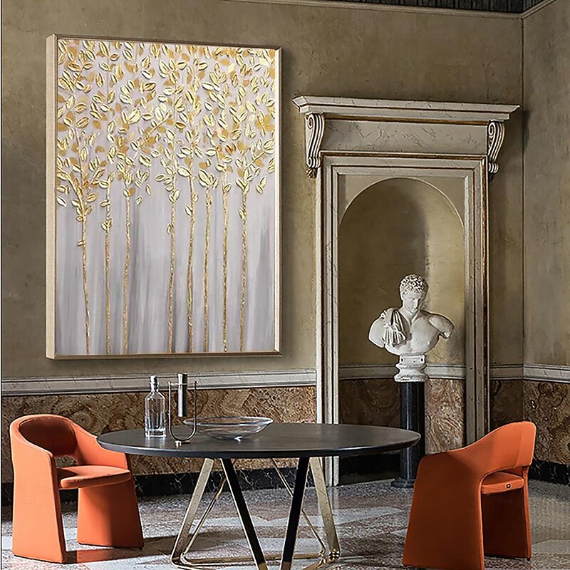 Handmade Oil Paintings Canvas Wall Art Decoration Modern Abstract Gold Leaf for Home Decor Rolled Frameless Unstretched Painting2