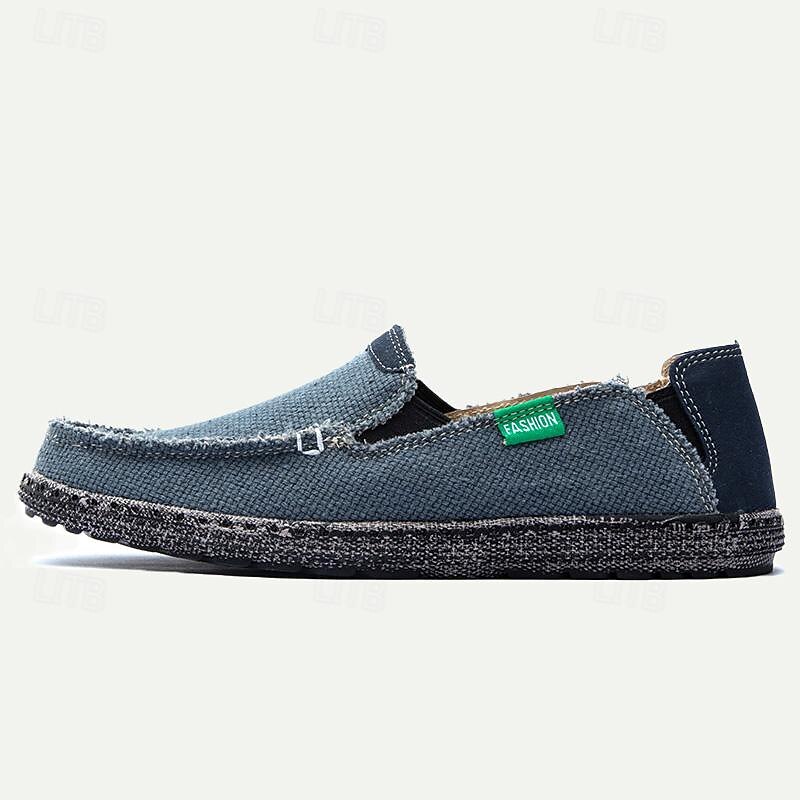 Men's Casual Slip-On Loafers - Breathable Canvas Upper, Lightweight Sole, Ideal for Daily Wear4