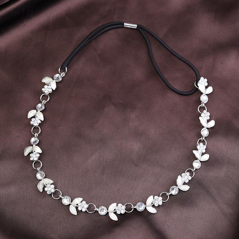 1PC Women's Headbands Hair Tie For Gift Birthday Retro Alloy Silver