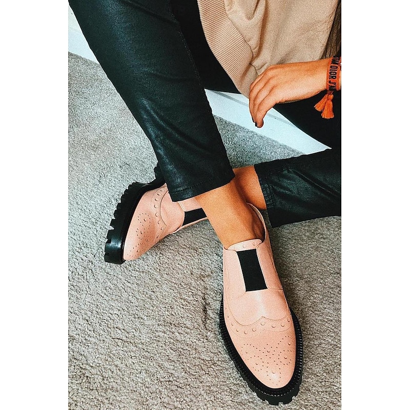 Men's Red Brogue Faux Leather Slip-On Shoes - Vintage Design with Elastic Gussets and Rugged Sole for Formal and Casual Occasions4