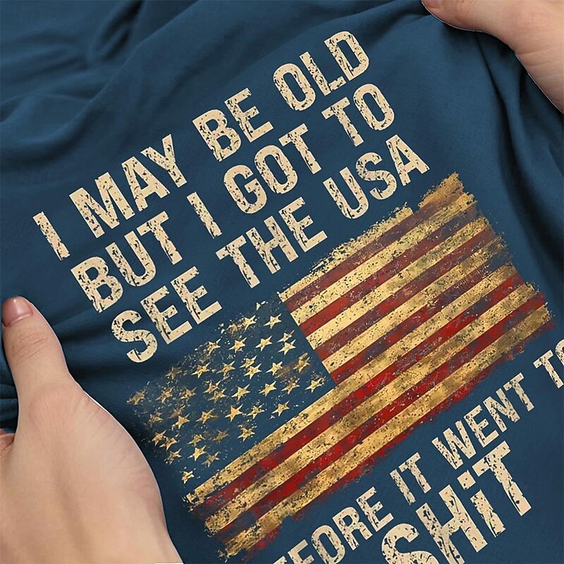 Veterans Day Men's Patriot Patriotic Veteran American Flag T shirt Short Sleeve T shirt 3D Print Crew Neck Shirt Street Style Party Birthday Street Black Blue Green Summer Spring Clothing Apparel S3