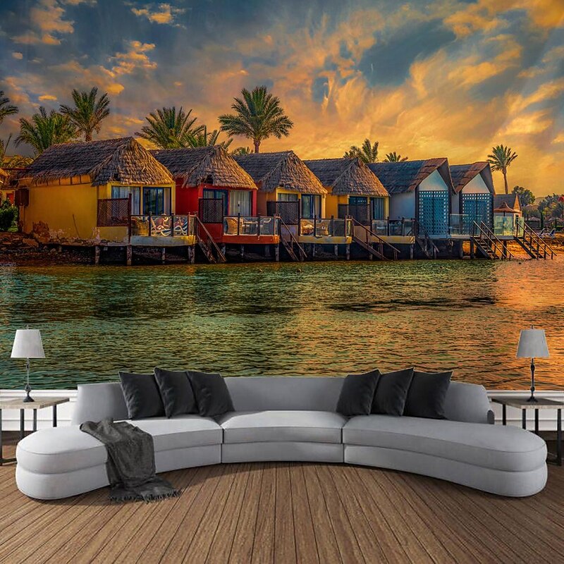 Desert Palm Tree Hanging Tapestry Wall Art Large Tapestry Mural Decor Photograph Backdrop Blanket Curtain Home Bedroom Living Room Decoration 6